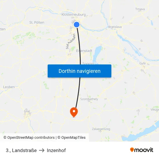 3., Landstraße to Inzenhof map