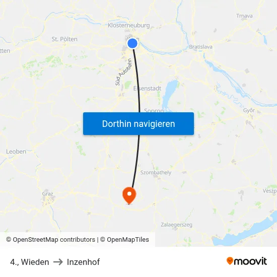 4., Wieden to Inzenhof map