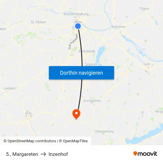 5., Margareten to Inzenhof map