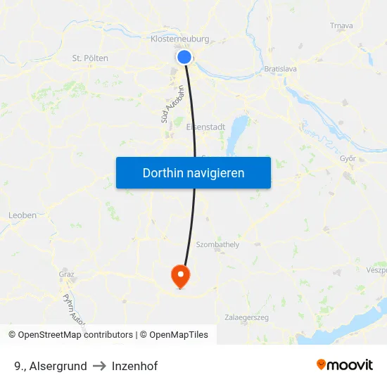 9., Alsergrund to Inzenhof map