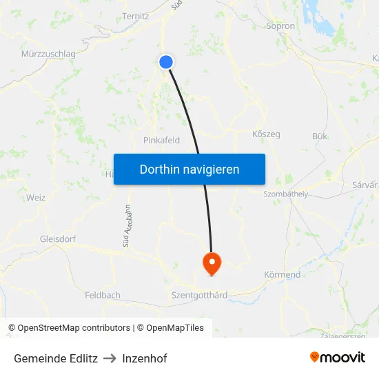 Gemeinde Edlitz to Inzenhof map