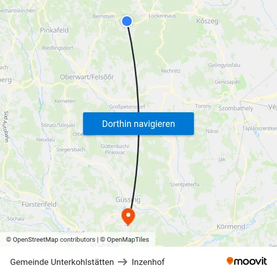 Gemeinde Unterkohlstätten to Inzenhof map