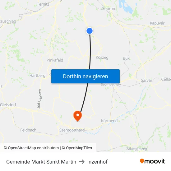 Gemeinde Markt Sankt Martin to Inzenhof map
