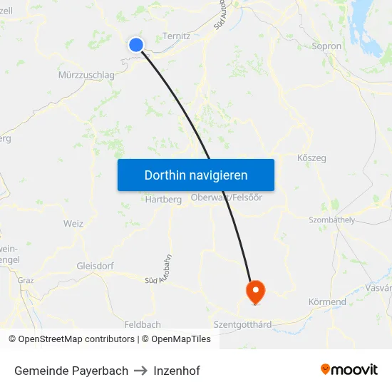 Gemeinde Payerbach to Inzenhof map