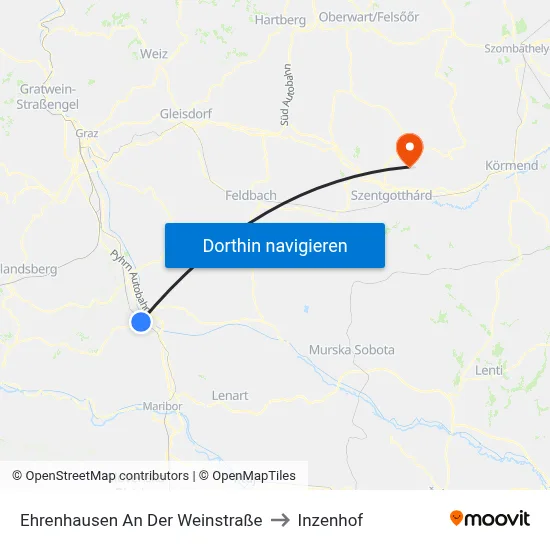 Ehrenhausen An Der Weinstraße to Inzenhof map