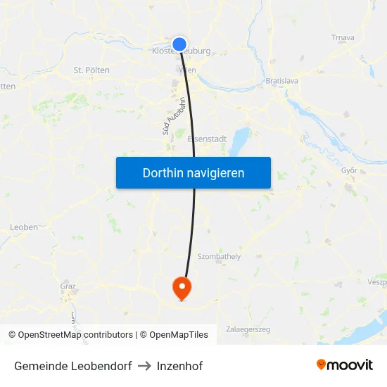 Gemeinde Leobendorf to Inzenhof map