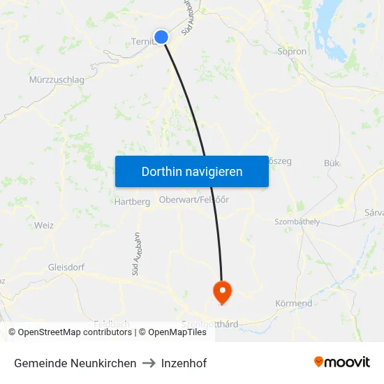Gemeinde Neunkirchen to Inzenhof map