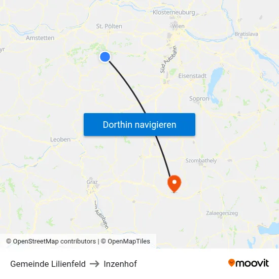 Gemeinde Lilienfeld to Inzenhof map