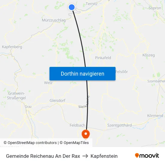 Gemeinde Reichenau An Der Rax to Kapfenstein map