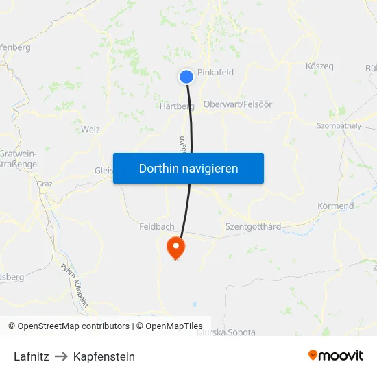 Lafnitz to Kapfenstein map