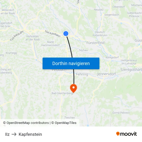 Ilz to Kapfenstein map