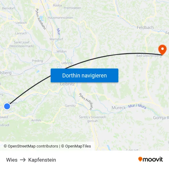 Wies to Kapfenstein map