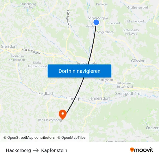 Hackerberg to Kapfenstein map