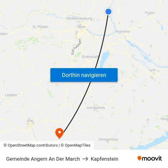 Gemeinde Angern An Der March to Kapfenstein map