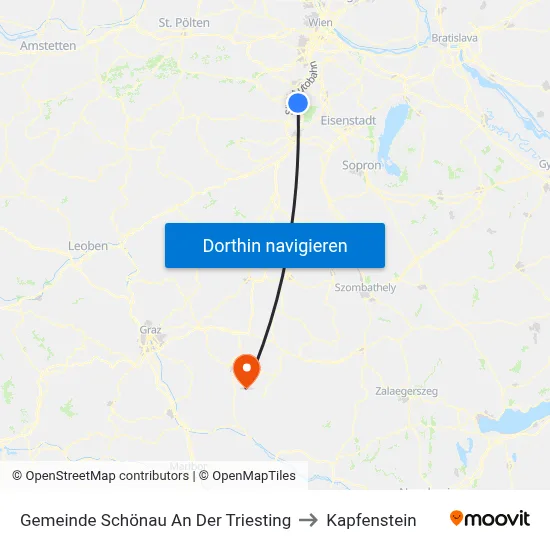 Gemeinde Schönau An Der Triesting to Kapfenstein map