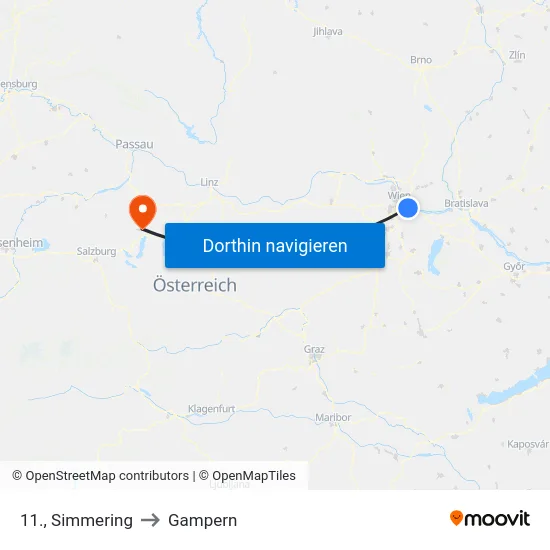 11., Simmering to Gampern map