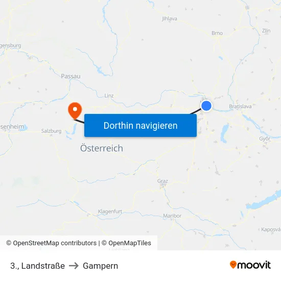 3., Landstraße to Gampern map