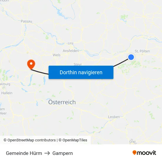 Gemeinde Hürm to Gampern map