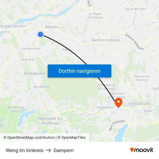 Weng Im Innkreis to Gampern map