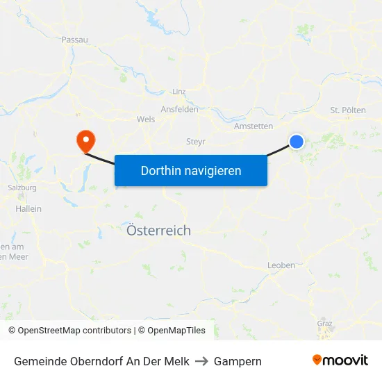 Gemeinde Oberndorf An Der Melk to Gampern map