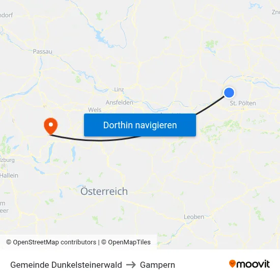 Gemeinde Dunkelsteinerwald to Gampern map