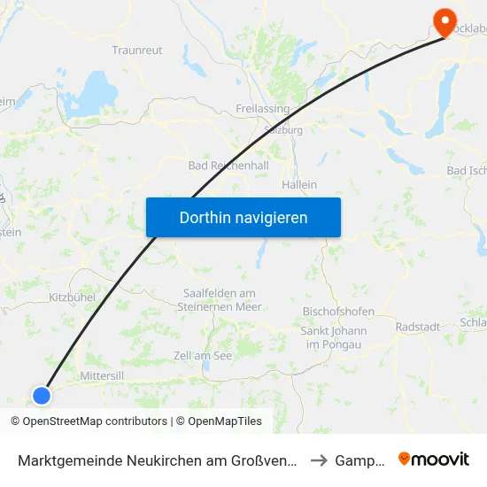 Marktgemeinde Neukirchen am Großvenediger to Gampern map