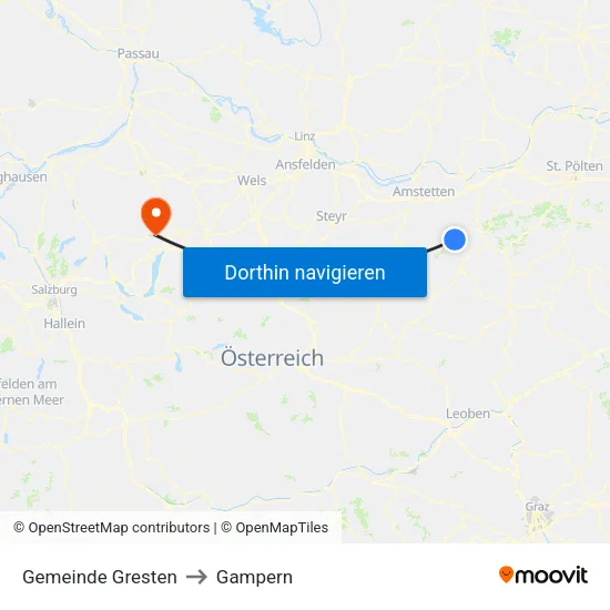 Gemeinde Gresten to Gampern map