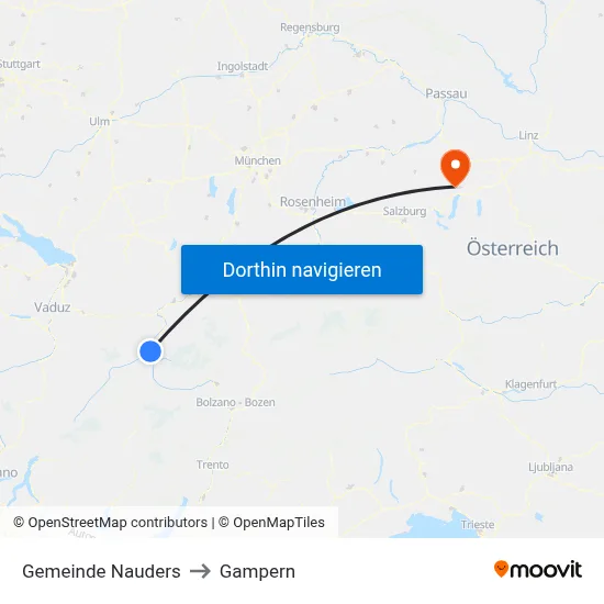 Gemeinde Nauders to Gampern map