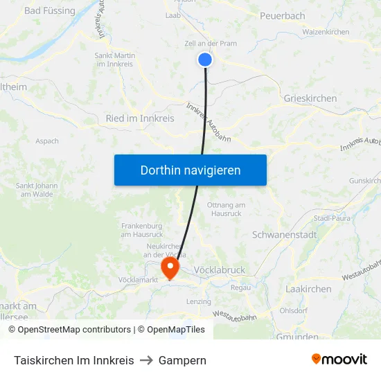Taiskirchen Im Innkreis to Gampern map