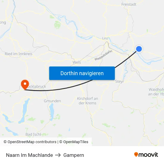 Naarn Im Machlande to Gampern map