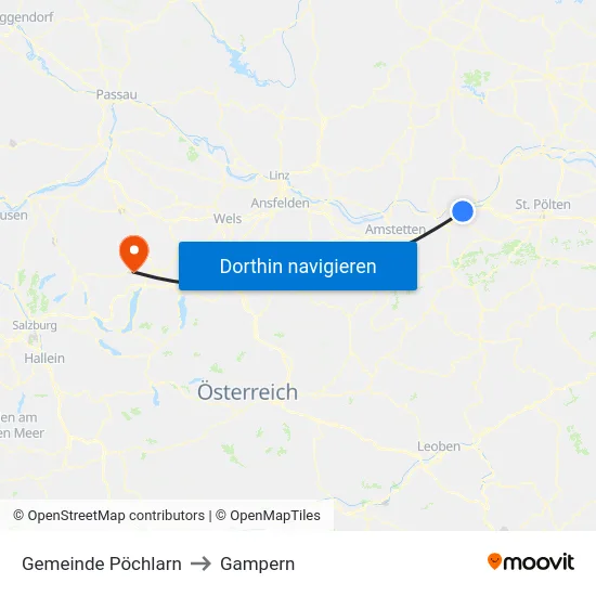 Gemeinde Pöchlarn to Gampern map