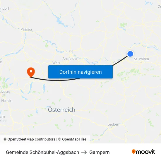 Gemeinde Schönbühel-Aggsbach to Gampern map