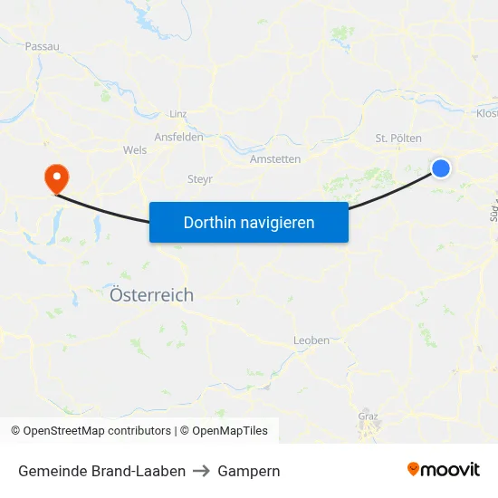 Gemeinde Brand-Laaben to Gampern map