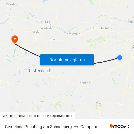 Gemeinde Puchberg am Schneeberg to Gampern map