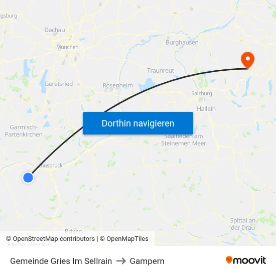 Gemeinde Gries Im Sellrain to Gampern map