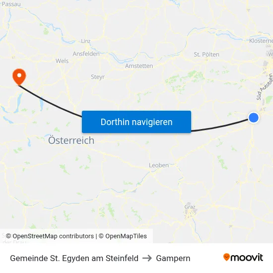 Gemeinde St. Egyden am Steinfeld to Gampern map