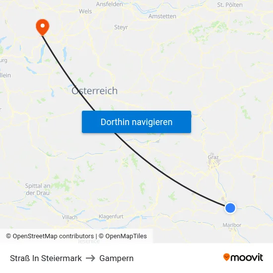 Straß In Steiermark to Gampern map