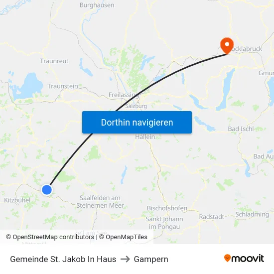 Gemeinde St. Jakob In Haus to Gampern map