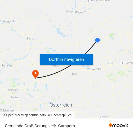 Gemeinde Groß Gerungs to Gampern map