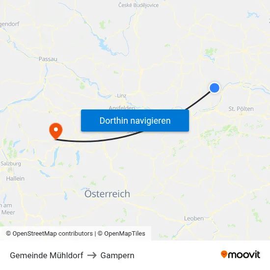 Gemeinde Mühldorf to Gampern map