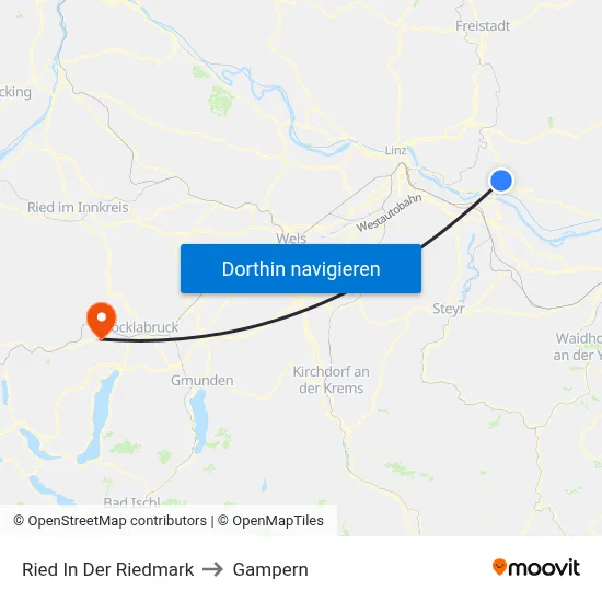 Ried In Der Riedmark to Gampern map