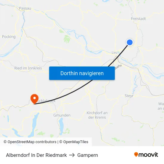 Alberndorf In Der Riedmark to Gampern map