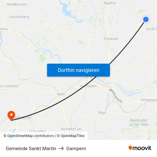 Gemeinde Sankt Martin to Gampern map