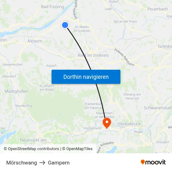 Mörschwang to Gampern map