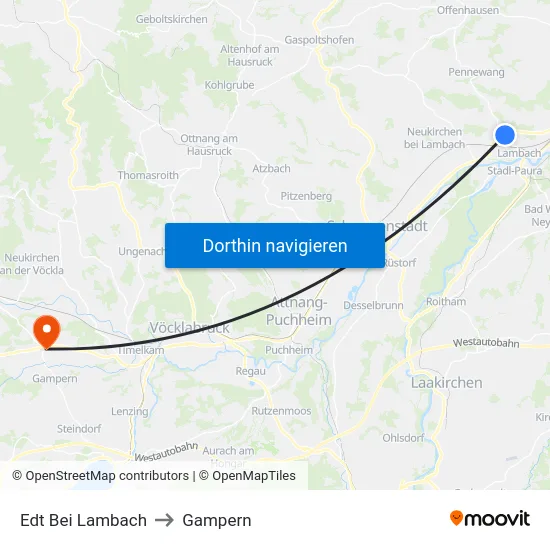 Edt Bei Lambach to Gampern map