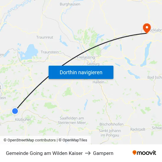 Gemeinde Going am Wilden Kaiser to Gampern map