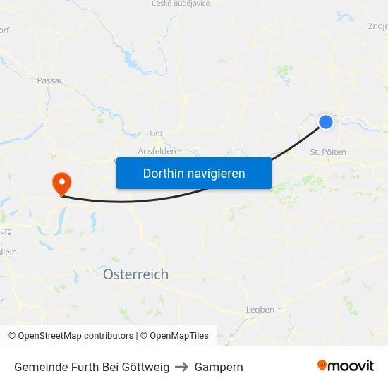 Gemeinde Furth Bei Göttweig to Gampern map