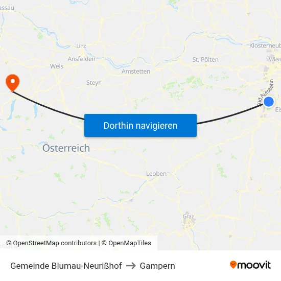 Gemeinde Blumau-Neurißhof to Gampern map