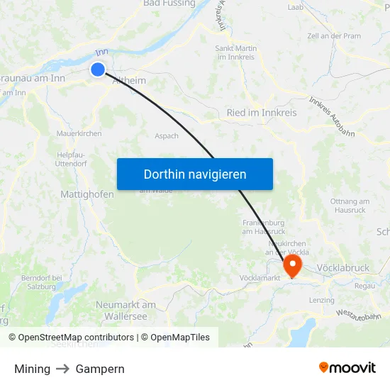 Mining to Gampern map