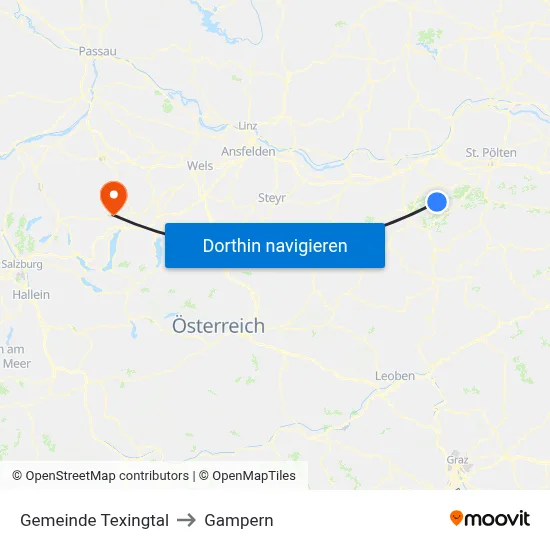 Gemeinde Texingtal to Gampern map